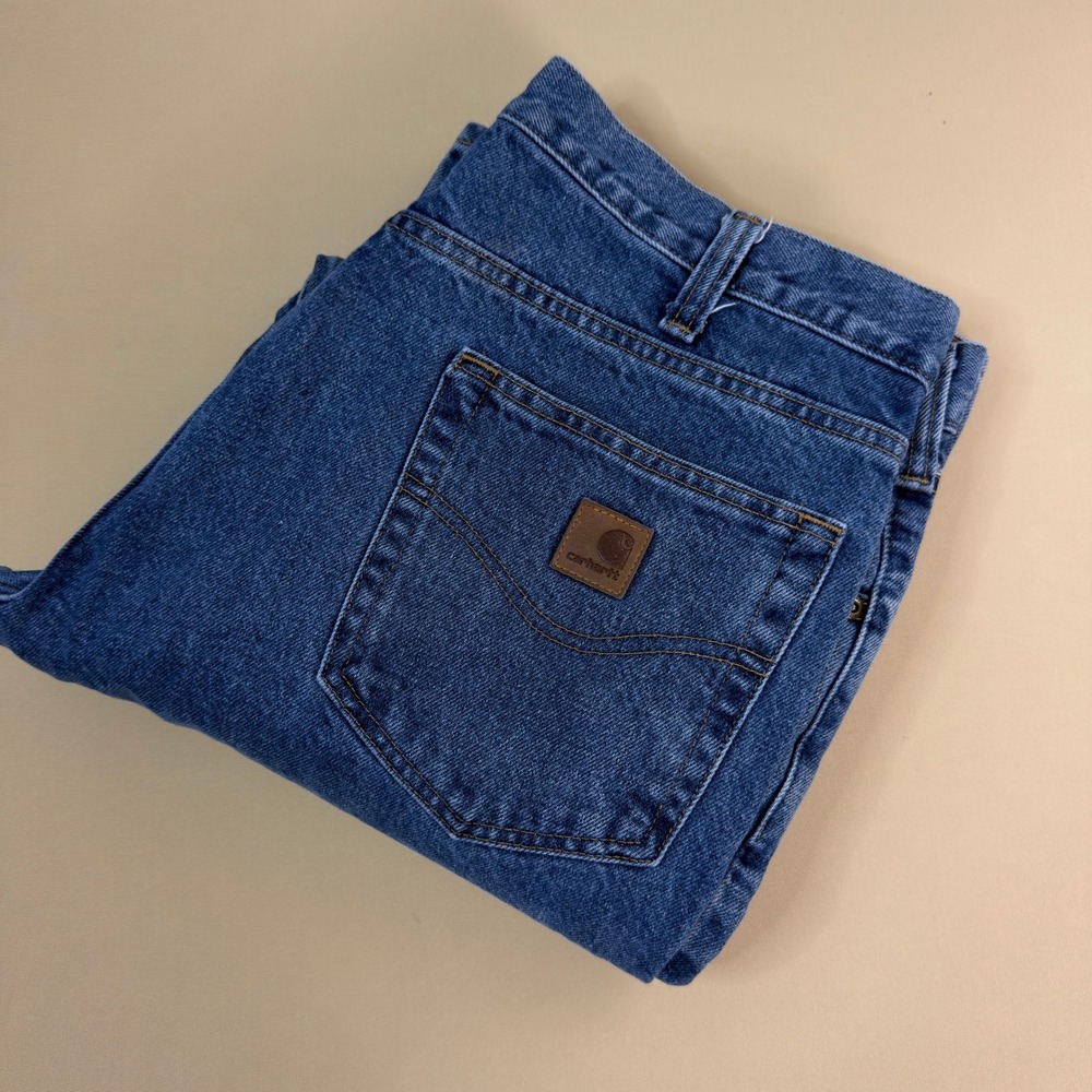 Carhartt B460 Relaxed Fit Straight Leg Jeans 35x30 Medium Wash Workwear
